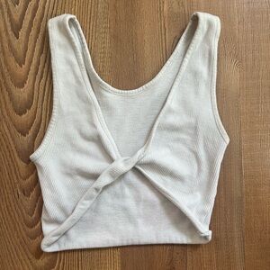 SOUTH MOON UNDER twist tank in white